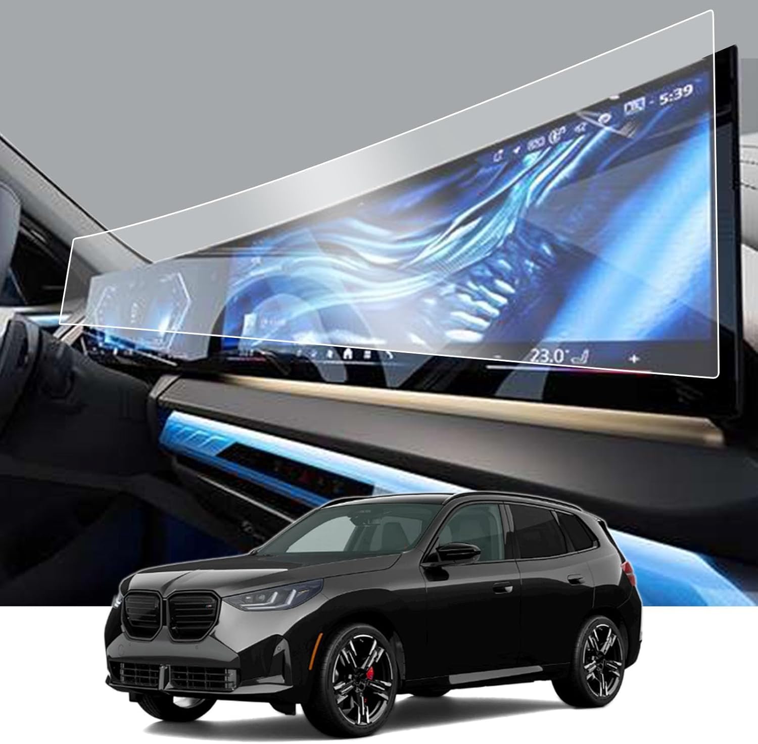 Didisky Whole Matte Tempered Glass Screen Protector for 2023 2024 2025 2026 BMW X3 X5 X6 X7 (14.9 Inch Navi+12.3Dash), Easy Install with Tool Kit,Anti-Glare,9H, Accessories 1 Pack