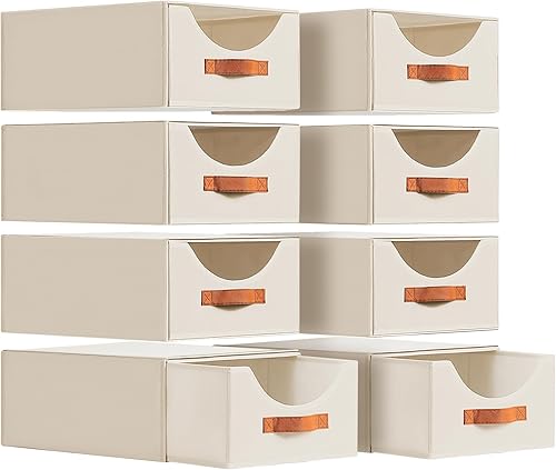 Miniatura 9 de Organizadores grandes de armario, cajones de almacenamiento para ropa, contenedores de tela con asa, contenedores organizadores plegables para