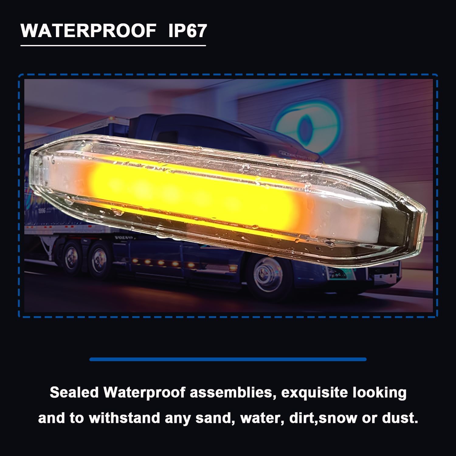 2PCS LED Side Marker Light Fairing Side Indicator Lamps Fits for Volvo VNL 2018 2019 2020 2021 2022 2023 Amber