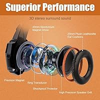 Vista 10 de BENGOO G9000 - Auriculares estéreo para juegos para PS4, PC, Xbox One PS5, cancelación de ruido, auriculares sobre la oreja con micrófono, luz LED