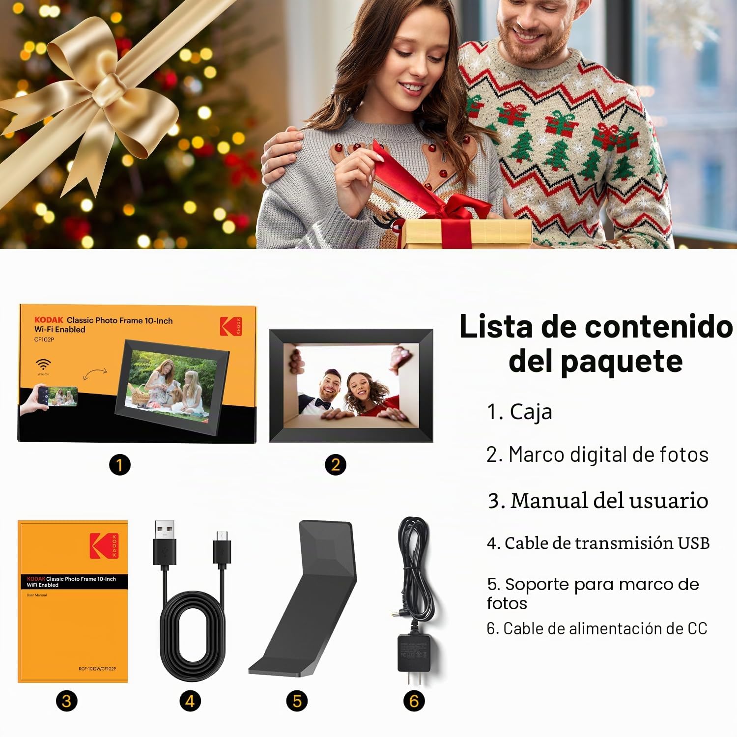 Kodak Marcos Fotos Digitales WiFi de 10.1 Pulgadas con Pantalla Táctil IPS en Alta Definición, 32 GB RAM y Capacidad de Compartir Fotos y Videos Mediante la App