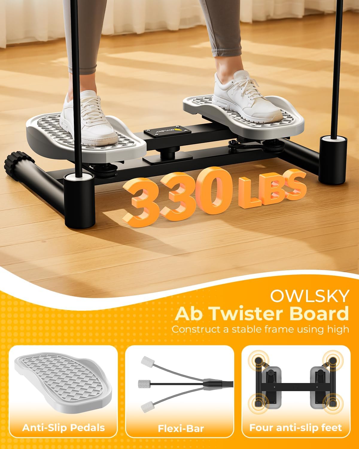 Owlsky Waist Twister Machine Exercise, Ab Twist Board With 3...
