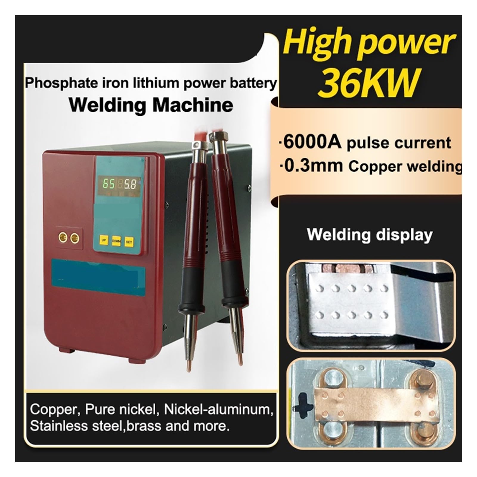 Soldador Portátil De 36KW, Mini Máquina Soldadura Por Puntos For Soldar Cobre, Aluminio Y Conversión Níquel Gran Rendimiento De Soldadura(811A 36kw Welder)