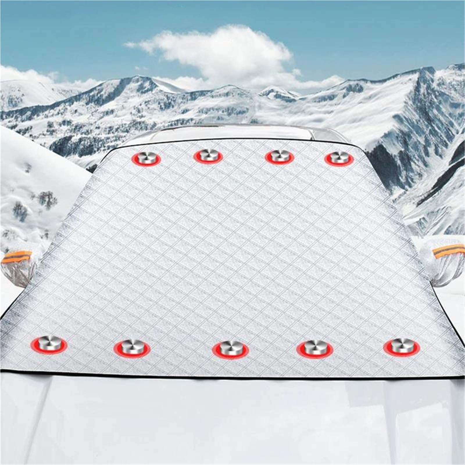 Couverture Pare-Brise Voiture Grande Taille, Aimant Fenêtre d'hiver, Pare-Neige Anti-Gel, Couverture De Neige pour Fenêtre Avant Automobile pour SUV Mpv Bâche Pare Brise Protection