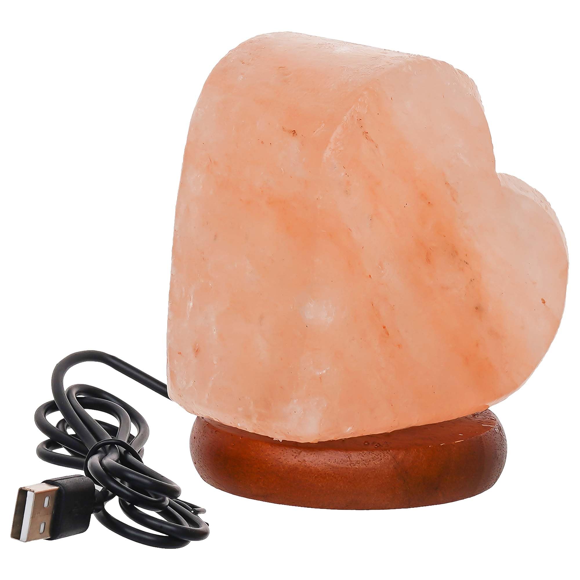 eCraftIndia Heart Shaped Decorative Himalayan Salt Lamp with Wooden Base- Table Lamp for Positive Energy, Healing, Vastu & Home Decoration - Gift for Diwali Christmas Birthday Valentine's Day New Year 3