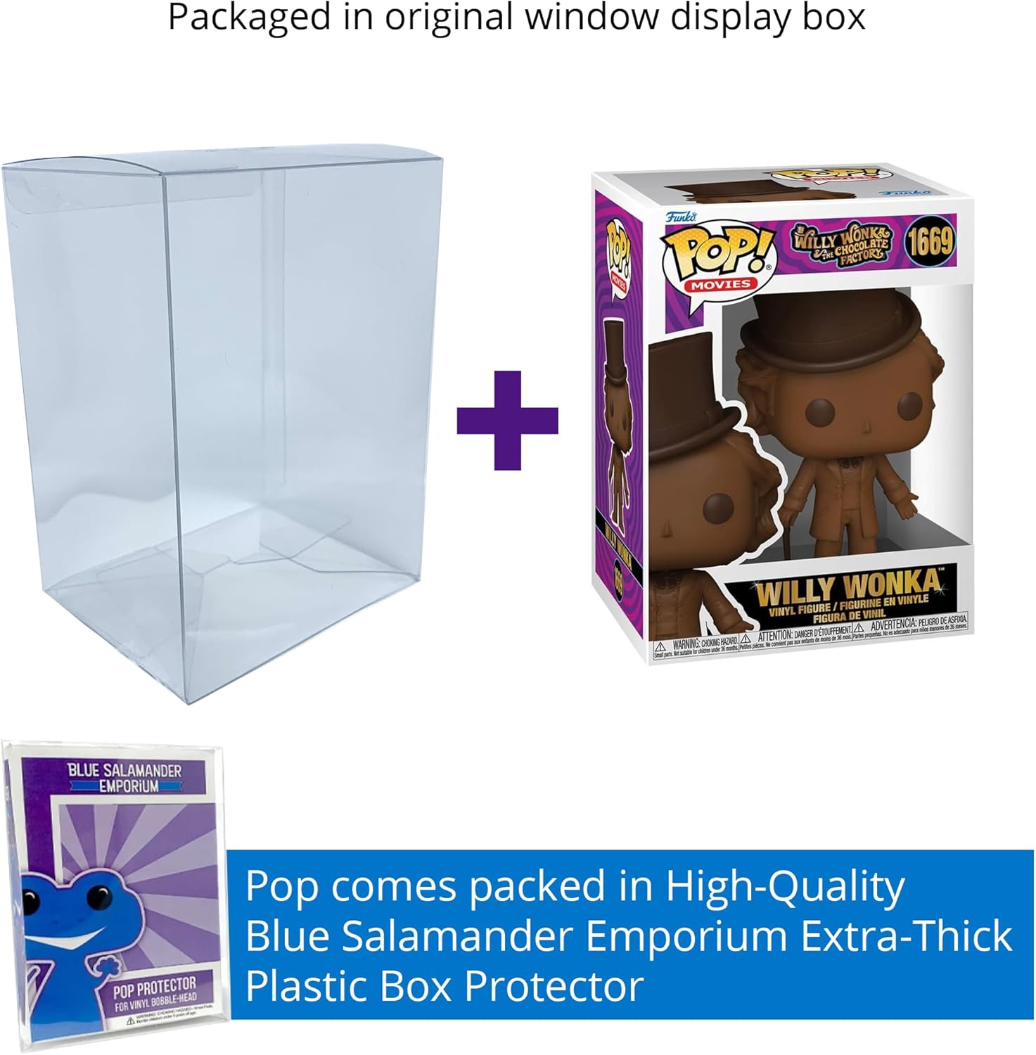 Blue Salamander Emporium Protective Case Bundle – Includes Wonka Scented #1669 Vinyl Figure