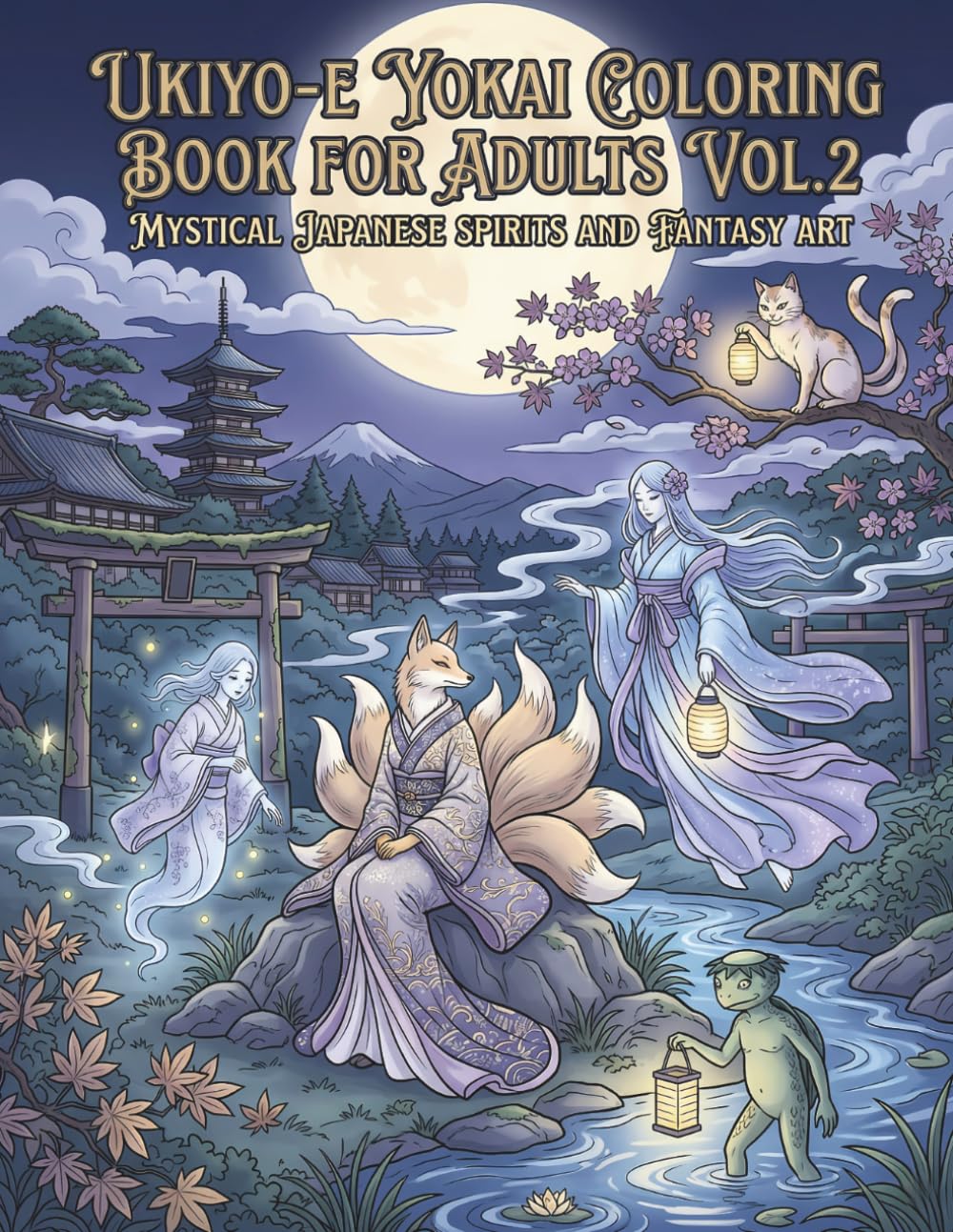 Ukiyo-e Yokai Coloring Book for Adults Vol.2: Mystical Japanese Spirits and Fantasy Art