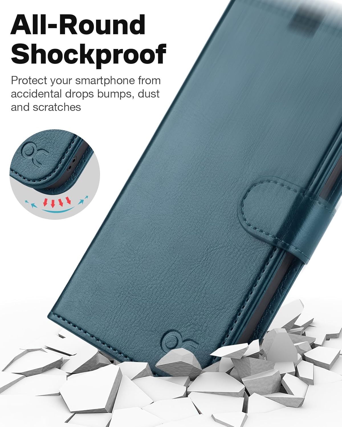 OCASE for iPhone 15 Pro Max Case Detachable Wallet Case with Card Holder, [2 in 1] PU Leather Flip Folio Case with RFID Blocking Stand Shockproof Phone Cover 6.7 Inch, Peacock Blue - Image 8