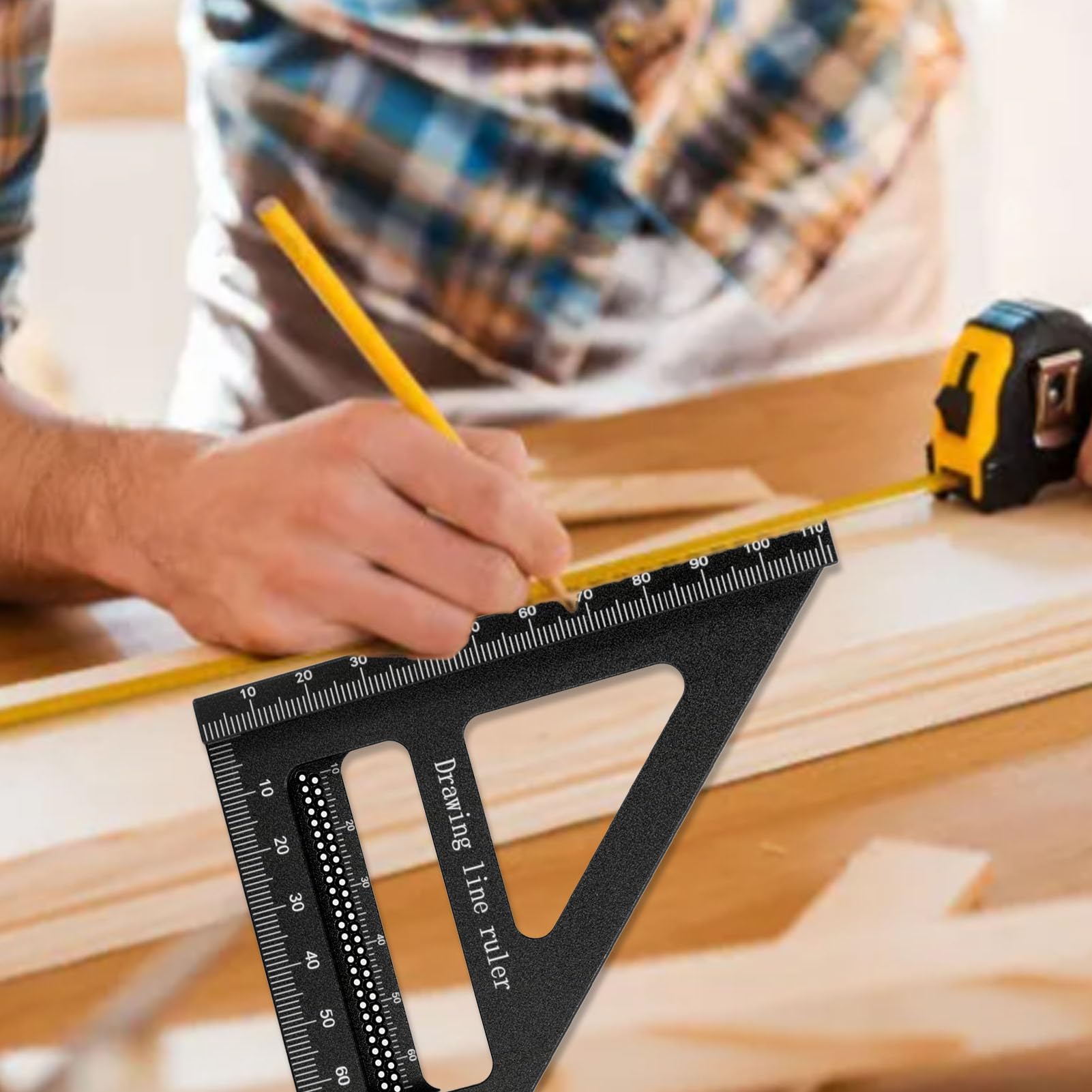 Righello di misurazione Multi-Angolo 3D di Alta qualità, Squadra goniometrica in Lega di Alluminio ad Alta precisione per la Lavorazione del Legno, con Angoli di 45 e 90 Gradi.