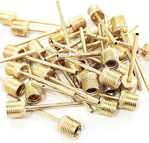 Miniatura 1 de Ball Pump Needles 50 Pack Air Pump Inflation Needles Stainless Steel Dual-Port Pins UIInosoo for Basketball Football Volleyball Rugby and Other