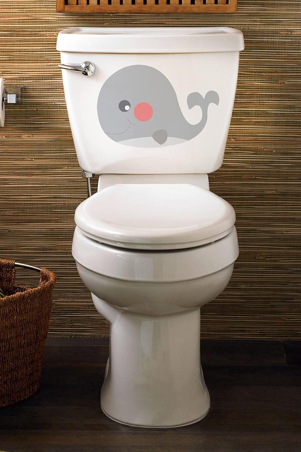 Toilet Seat Sticker Cute Whale Bathroom Decor Decal Removable Vinyl Decal for Toilet Lid Decoration, One Size - Multicolor, One Size