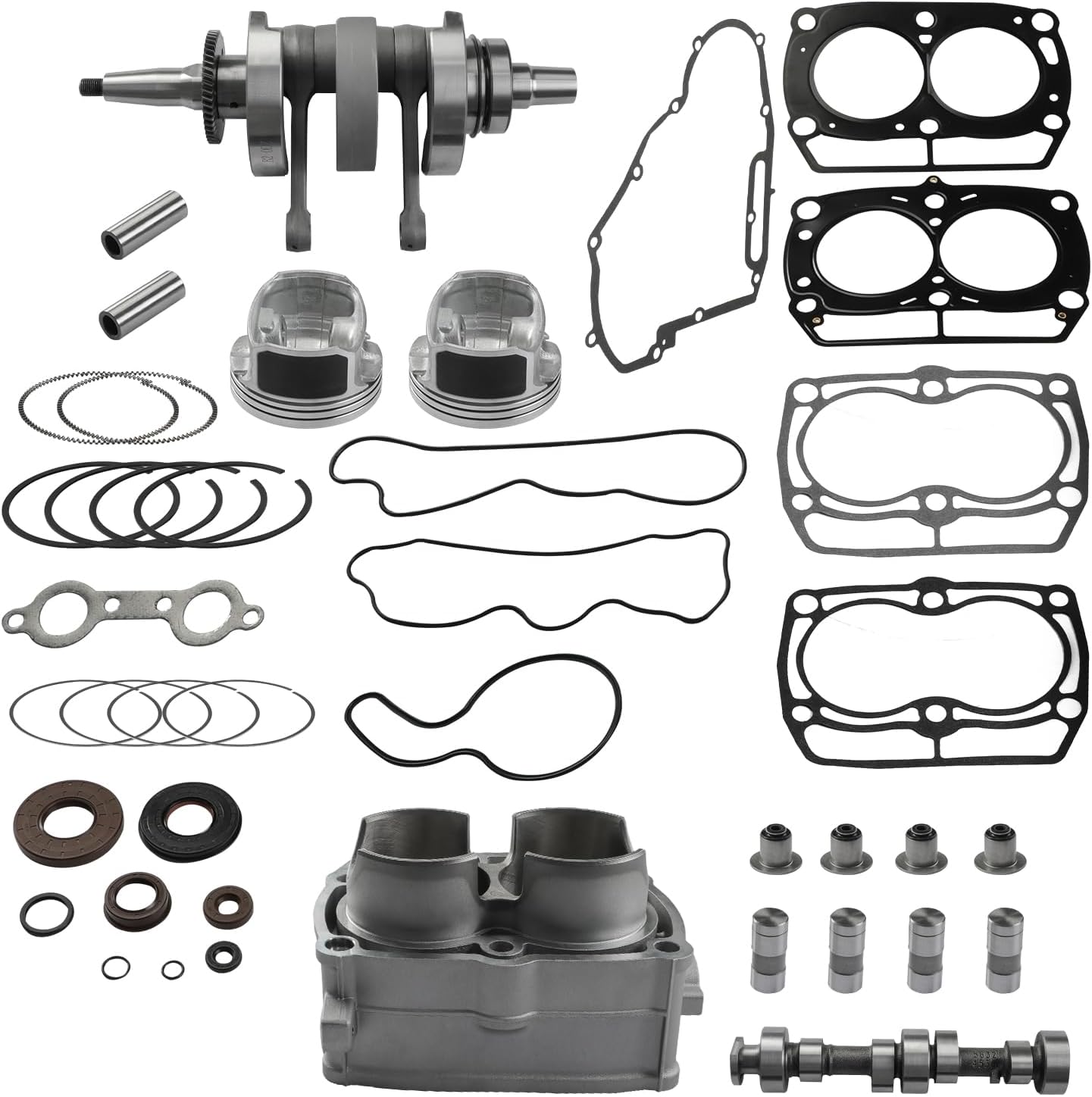 1204334 Engine Rebuild Kit w/Crankshaft Camshaft Cylinder Engine Kit Fits for Polaris 800 RZR 2008-2014 ;for Sportsman 800 2008-2009;for Ranger 800 2011-2017 Replace#2205112 2204393
