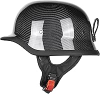 Vista 2 de Kaese Medio casco retro de la motocicleta de la fibra de carbono del estilo alemán certificado DOT