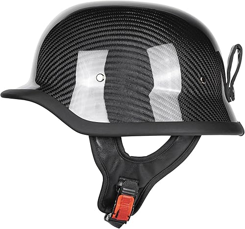 Miniatura 2 de Kaese Medio casco retro de la motocicleta de la fibra de carbono del estilo alemán certificado DOT