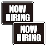 GEEKBEAR Now Hiring Car Magnet (2 Pack) - 11.7 x 8.2 in (Black)