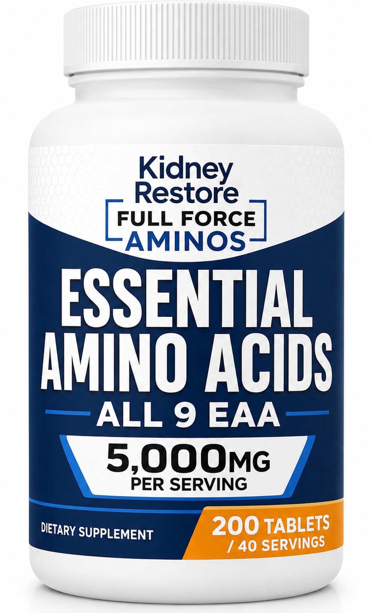 Kidney Restore EAA BCAA - 9 Essential Amino Acids Supplement, 200 Tablets