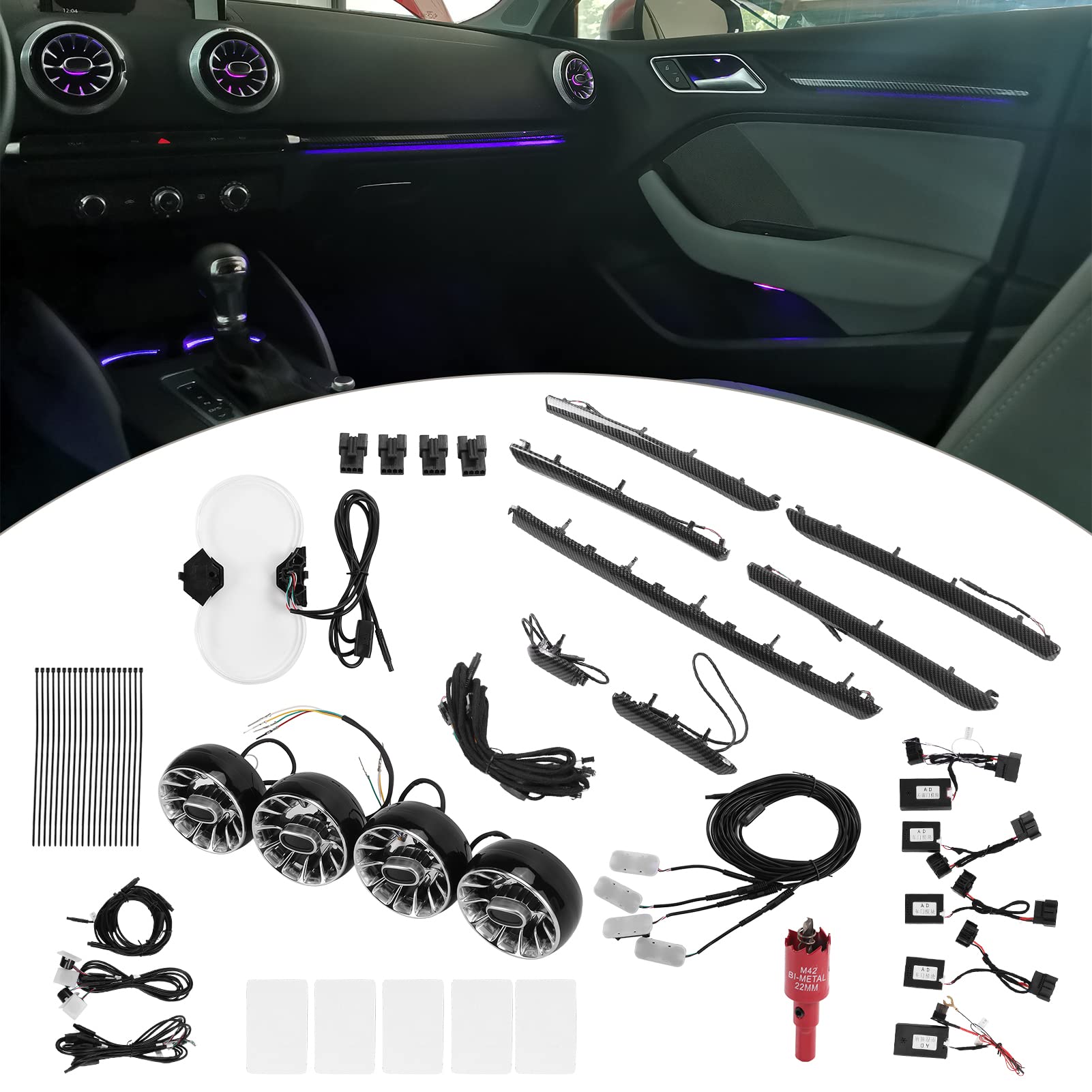 Strisce LED per interni auto, kit di illuminazione decorativa per interni auto, perfetti per gli aggiornamenti di moda