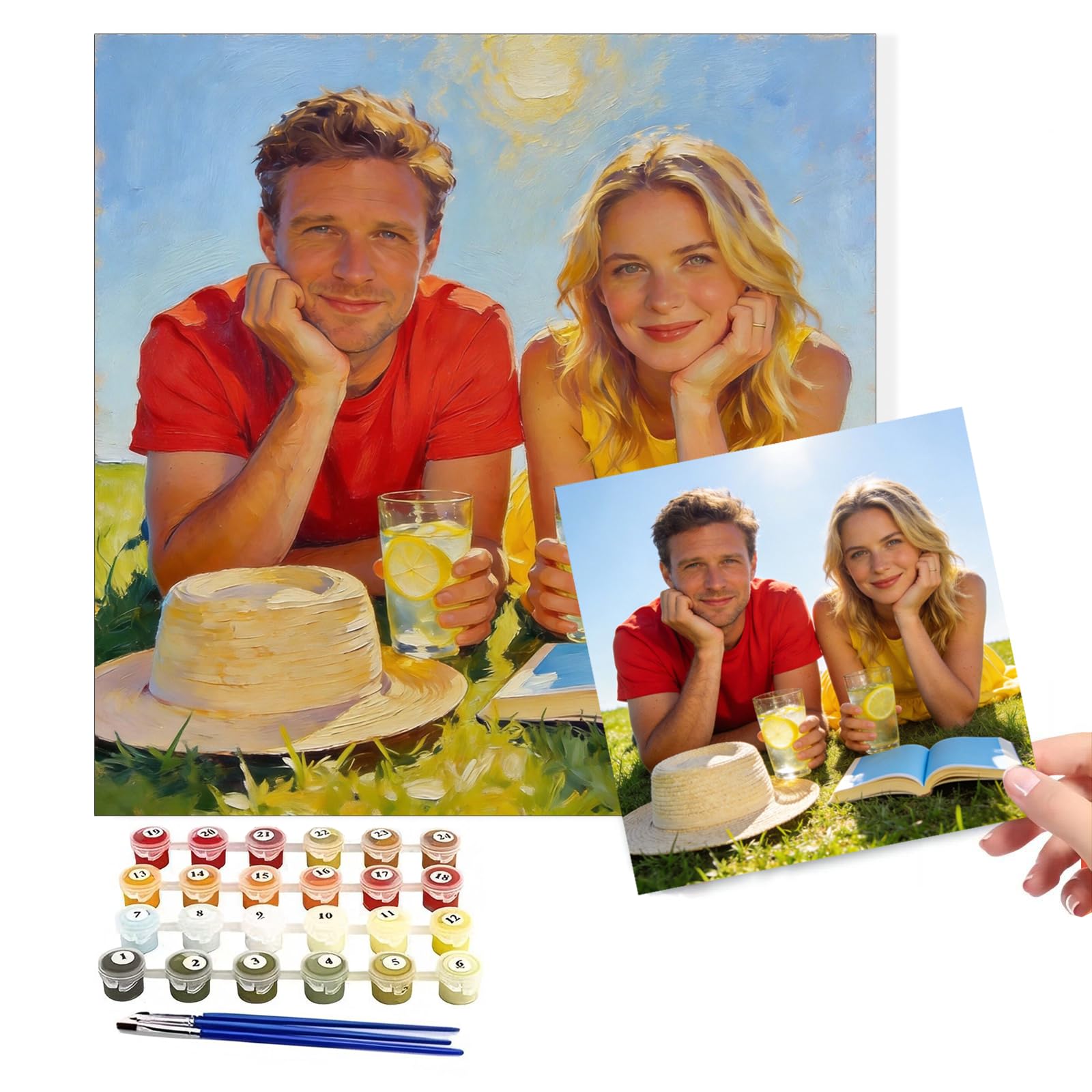Vennliebe Personalised Canvas Photo Paint by Numbers Kit for Adults Beginner - Custom Adult DIY Art - Personalised Paint by Numbers Canvas - Various Sizes (50×70cm)