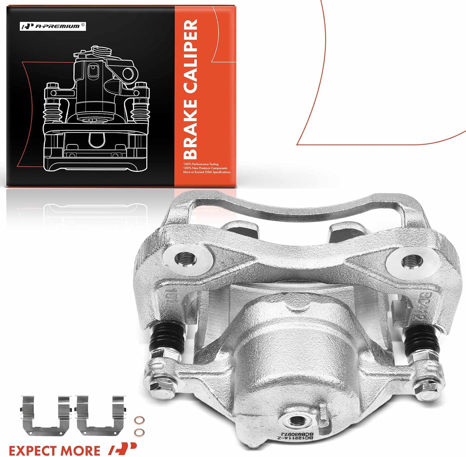 A-Premium Disc Brake Caliper Assembly with Bracket Compatible with Select Hyundai and Kia Models - Azera 2006-2011, Sonata 2006-2010, Amanti 2007-2009 - Front Left Driver Side