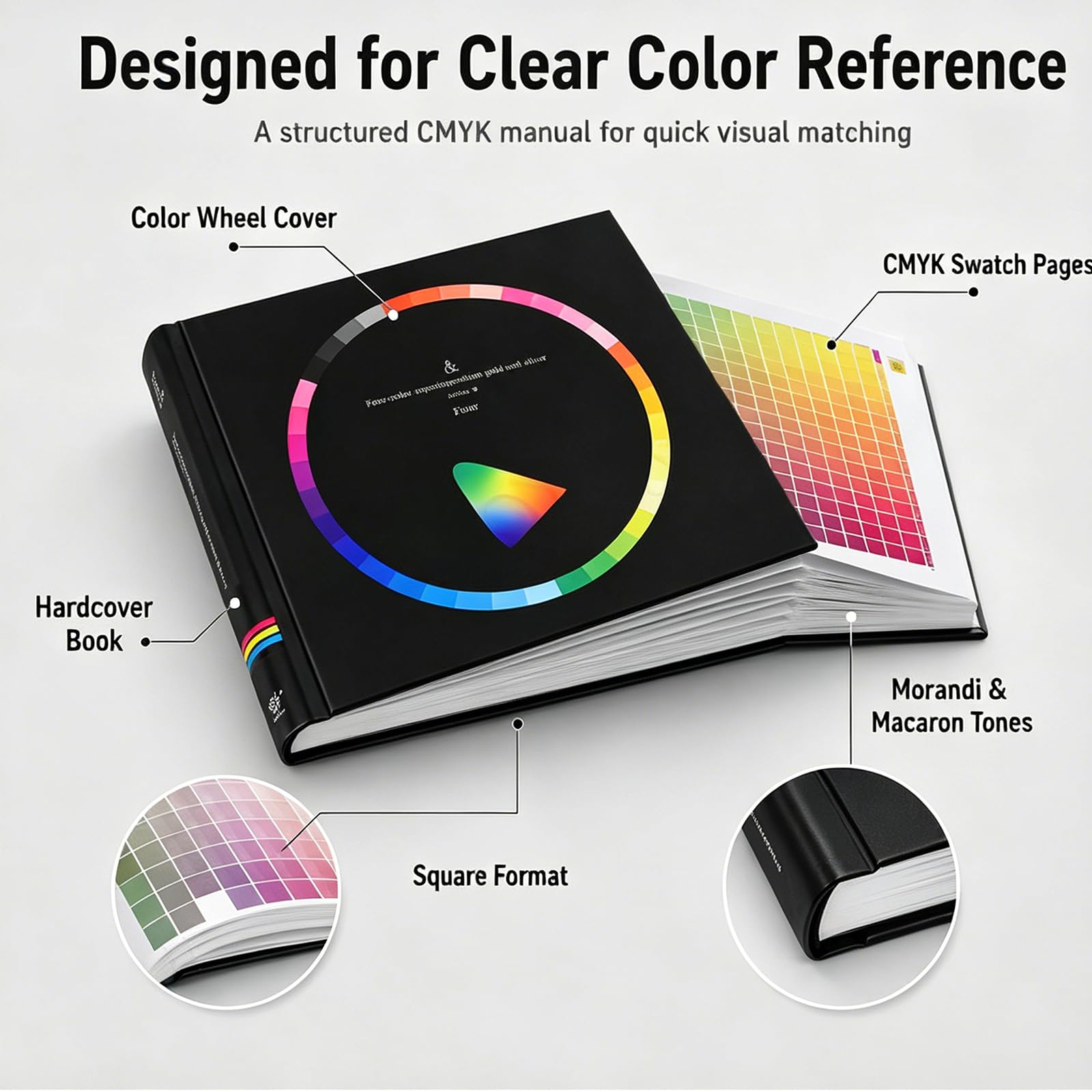 4-Farben-Farbanpassungshandbuch, CMYK-Farbkarte Zum Drucken | 83.000 Farben Druckfarben, gedrucktes Referenzhandbuch für Grafikdesign, Innenarchitektur und Druckfarbanpassung