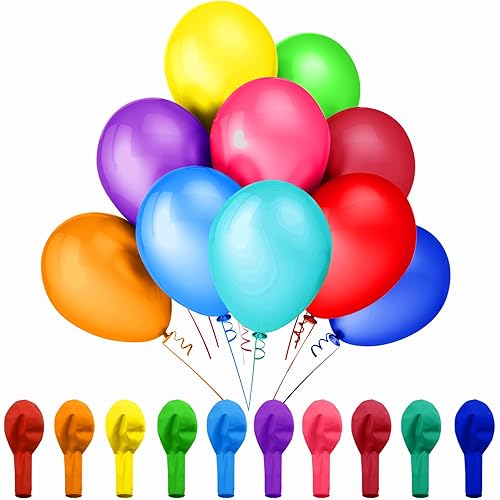 Balloons-12 inch, Rainbow balloons, Colorful Balloons, Balloons Assorted Colors, Latex Rainbow Balloons, 50 PCS Party Balloons, Balloons for Birthday Party, Birthday Balloons, Helium Balloons