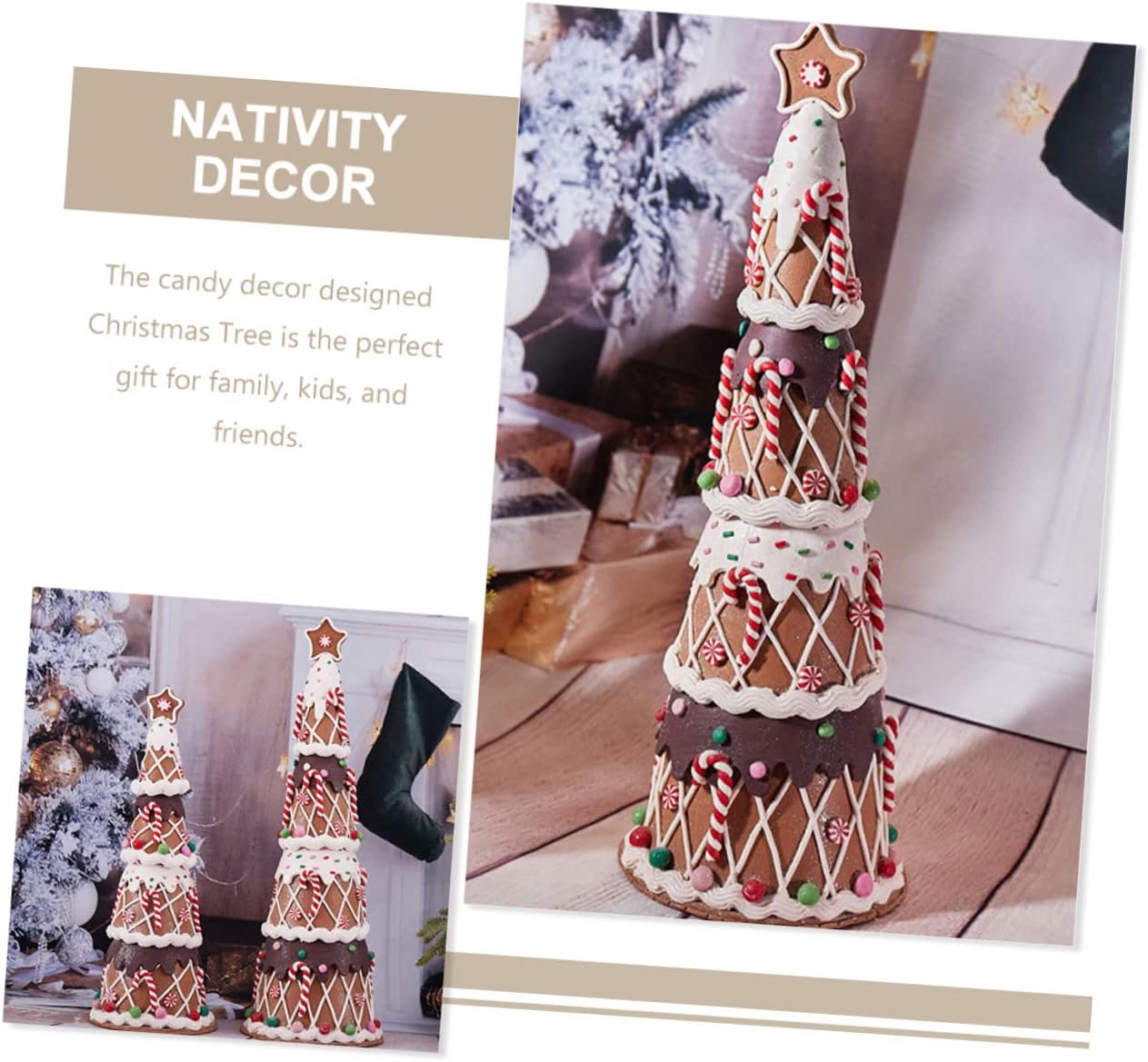 CHILDWEET Household Christmas Tree Figurine Candy Decor Desktop Christmas Decoration for Festive Atmosphere Xmas for