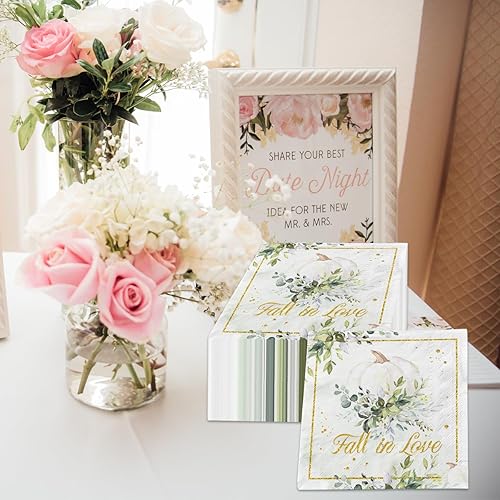 Miniatura 5 de 40 servilletas de enamoramiento, decoración de despedida de soltera, papel de calabaza verde desechable, para otoño, boda, boda, cena, fiesta de