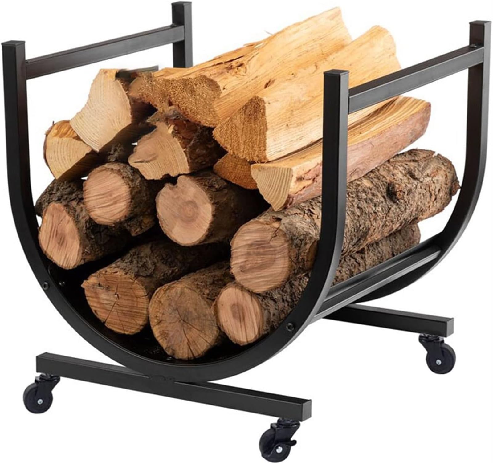 Support de rangement pour bûches d'extérieur fini le bois lourd à porter