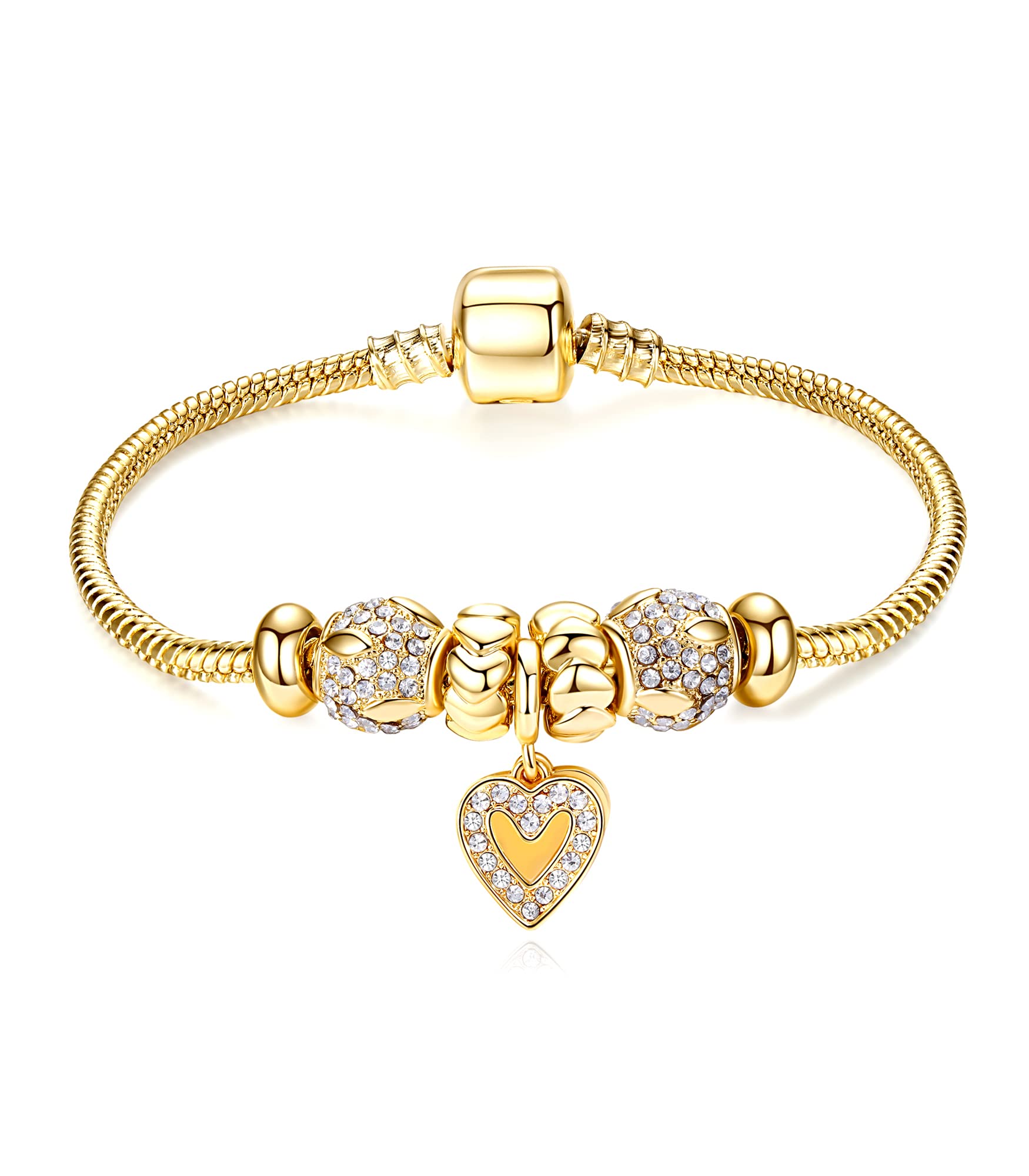 RIMAYZI14K Gold Plated Charm Bracelet for Women, Women's Charm Symbol Bracelets, Gifts for Mother's Day, Mom, Her, Wife