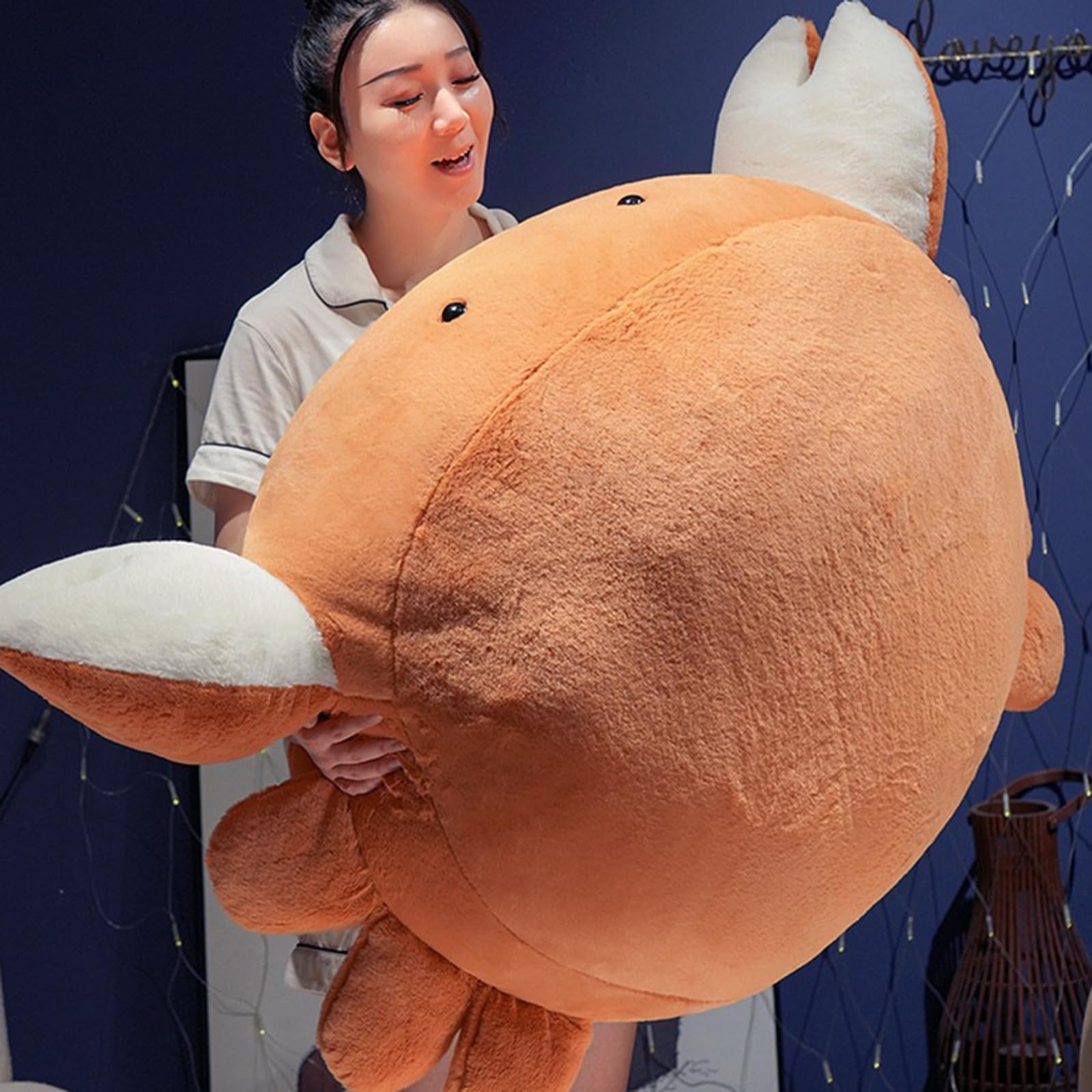 Kuscheltier Krabbe, Meerestier PlüSchtier PlüSch Spielzeug, Xxlsuper Soft Kissen, Realistisches Tierspielzeugkissen, Meeresfigur Geschenk FüR MäDchen Jungen (85cm,pangxie)