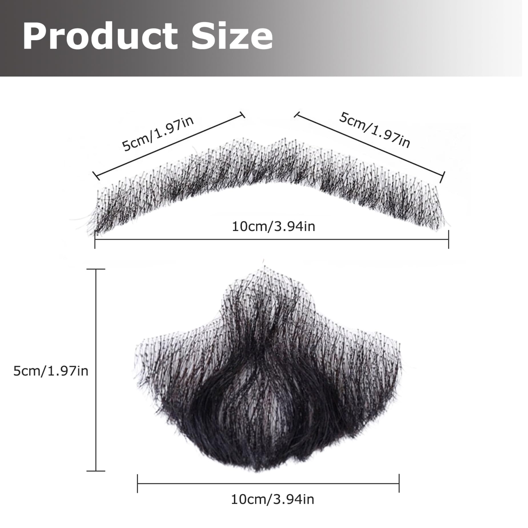 Bigote falso barba falso cabello humano barba realista bigote falso invisible