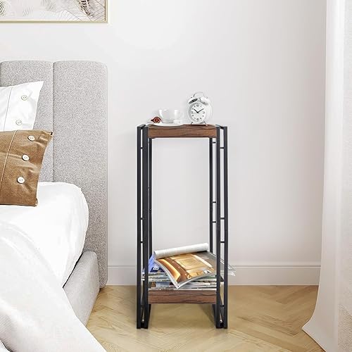 Miniatura 6 de Mesa de soporte para plantas de 27.5 pulgadas de alto, estantes de 2 niveles para macetas de interior, soporte moderno de esquina para plantas,