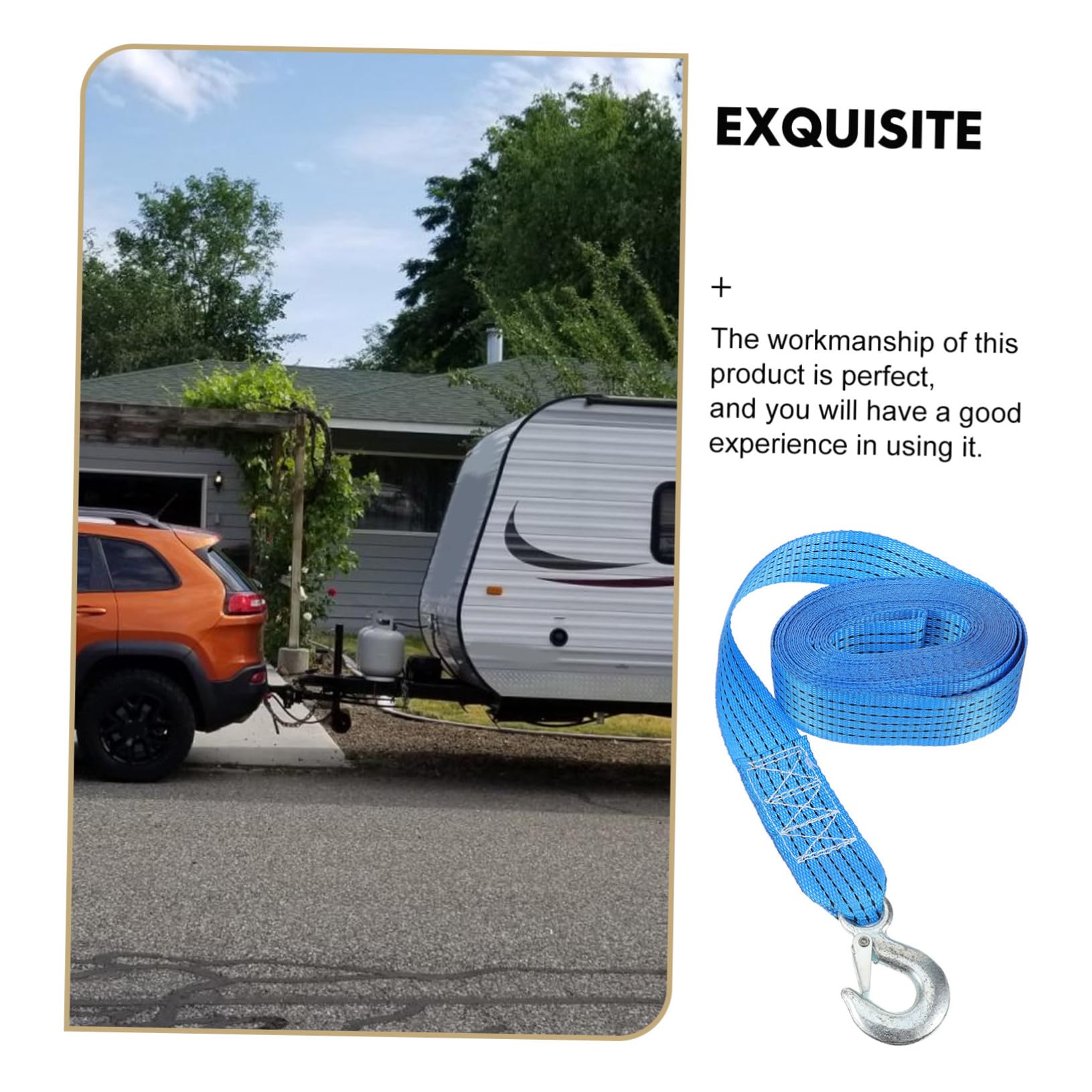 KICHOUSE Tow Straps for Truck Pulling Rope Boat Winch Strap Tow Belt Enhanced Safety Latch