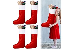 Shinymoon Jumbo Felt Christmas Stockings: 4-Pack Festive Holiday Cheer for Your Christmas Decor
