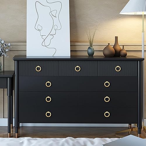 Miniatura 6 de RZDEAL 2 tiradores de latón macizo de 2.0 x 1-79 pulgadas para cajones de aparador, tiradores de anillo de muebles, manijas de puerta de armario