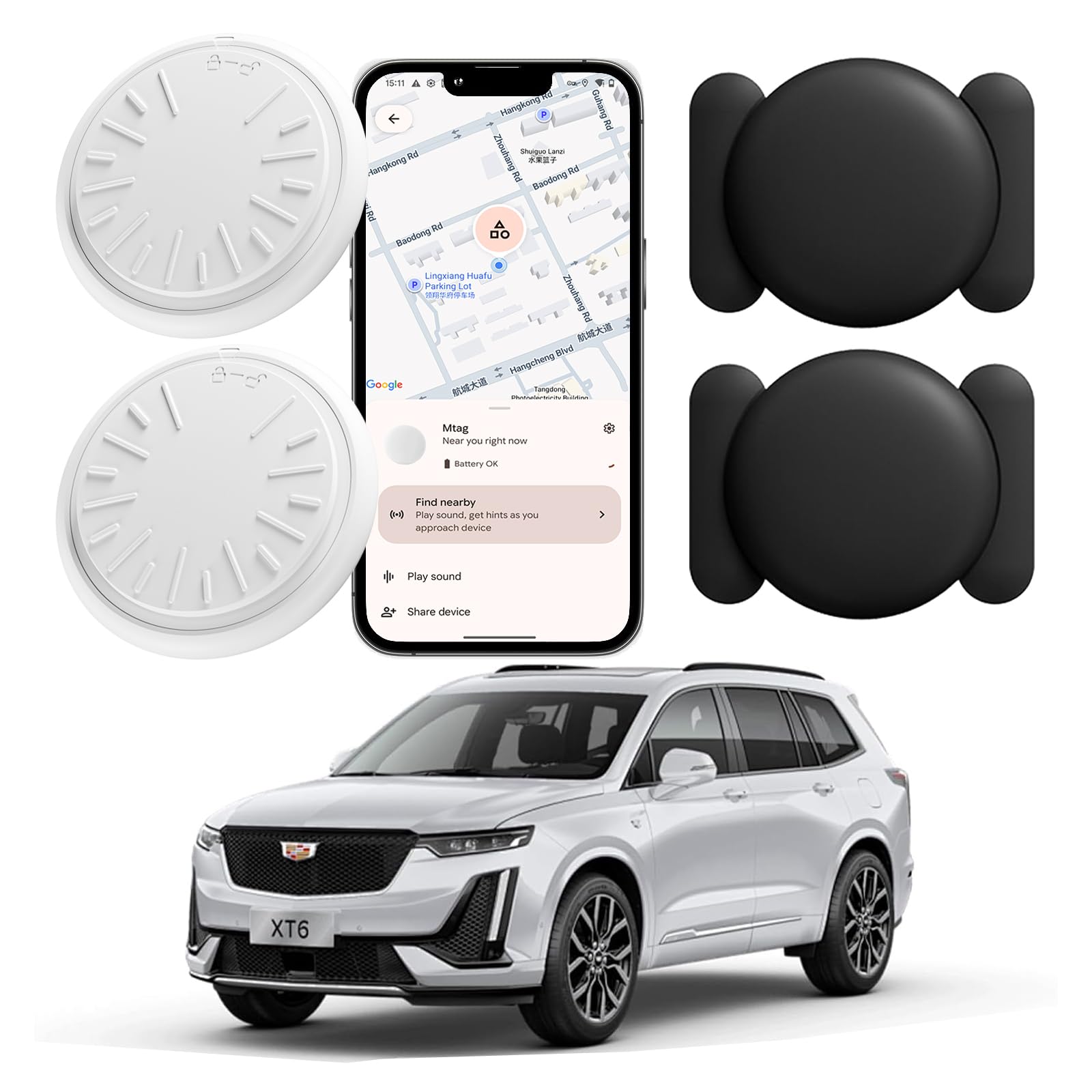 GPS Tracker for Vehicles - Car Tracker Device Hidden for Vehicles, Real-Time Mini Tracker Device for Vehicles, No Monthly Fee Subscription No SIM Card Required(Available for Android and iOS) -2 Pack-image-47