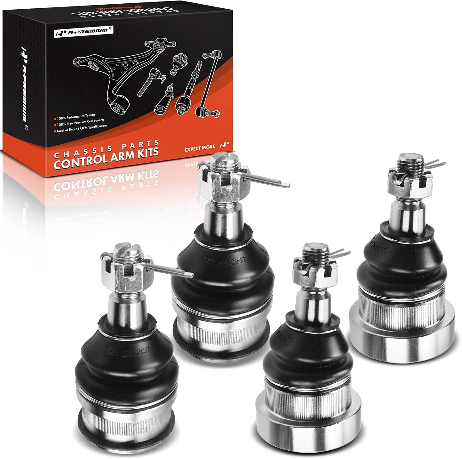 A-Premium Set of 4, Front Upper & Lower Ball Joints Kit, Compatible with Dodge Ram 1500 1994 1995 1996, RWD Only