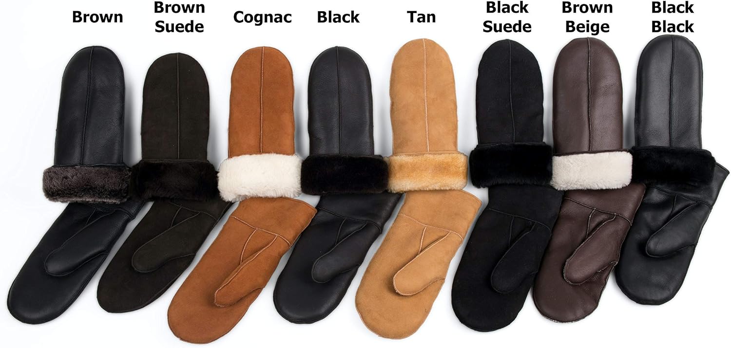Winter Trapper Fur Hat for Women Men - Trooper Aviator Genuine Leather Shearling Sheepskin Ushanka Hat