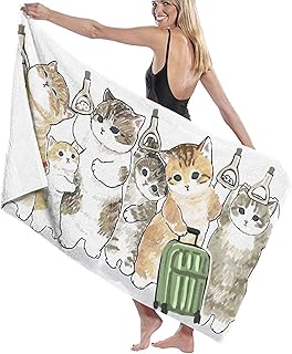 猫柄 (3) バスタオル大判 マイクロファイバー 厚手 抗菌 防臭 吸水 軽量 通気性 色褪せない 肌触りお風呂 旅行 プール ジム 人気 家庭用
