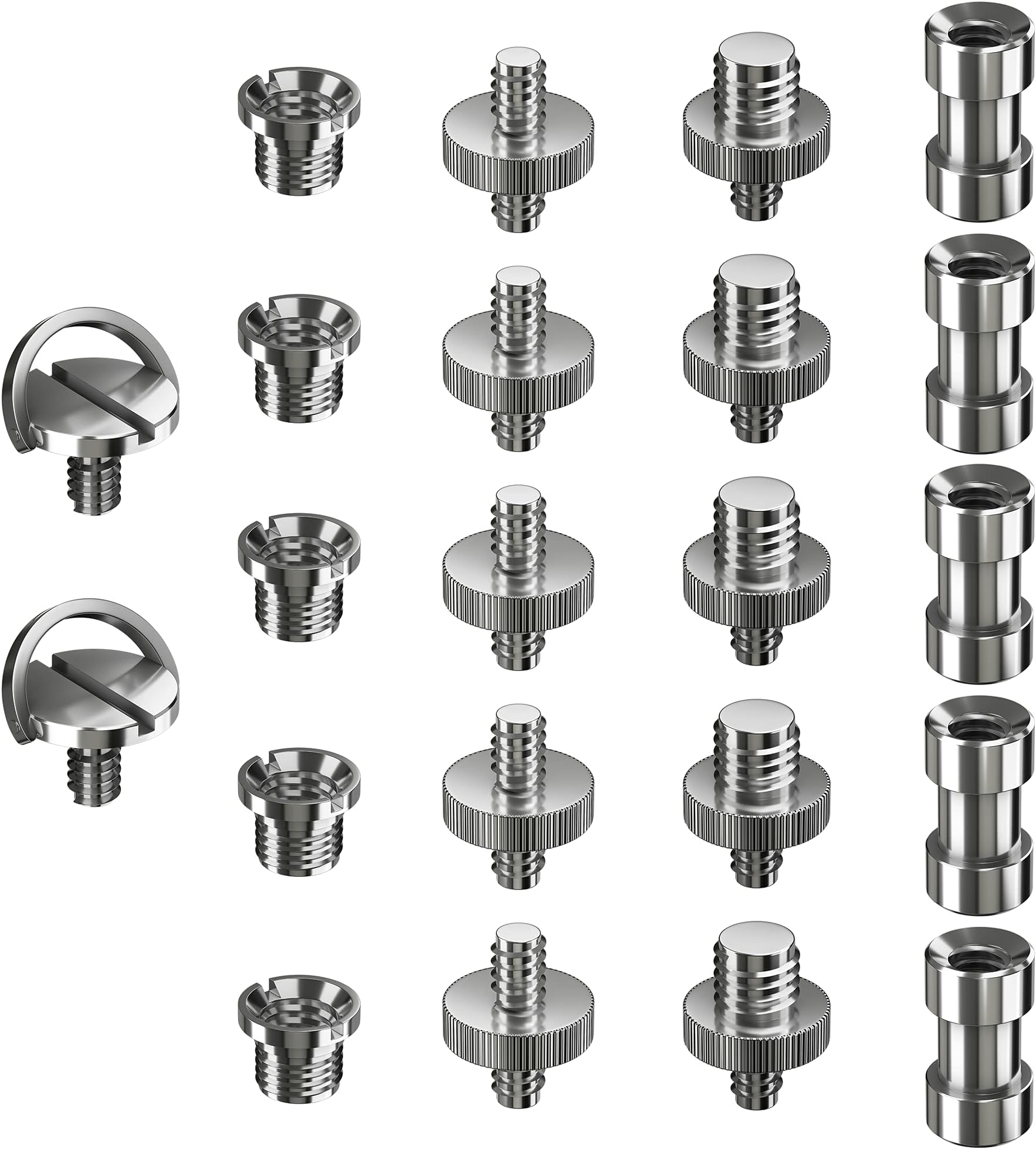 Ventvinal Tripod Screw Adapter 22PCS Camera Screws 1/4" to 3/8" Convert Screw for Monopod, Light Stand Ball Head and Quick Release Plate
