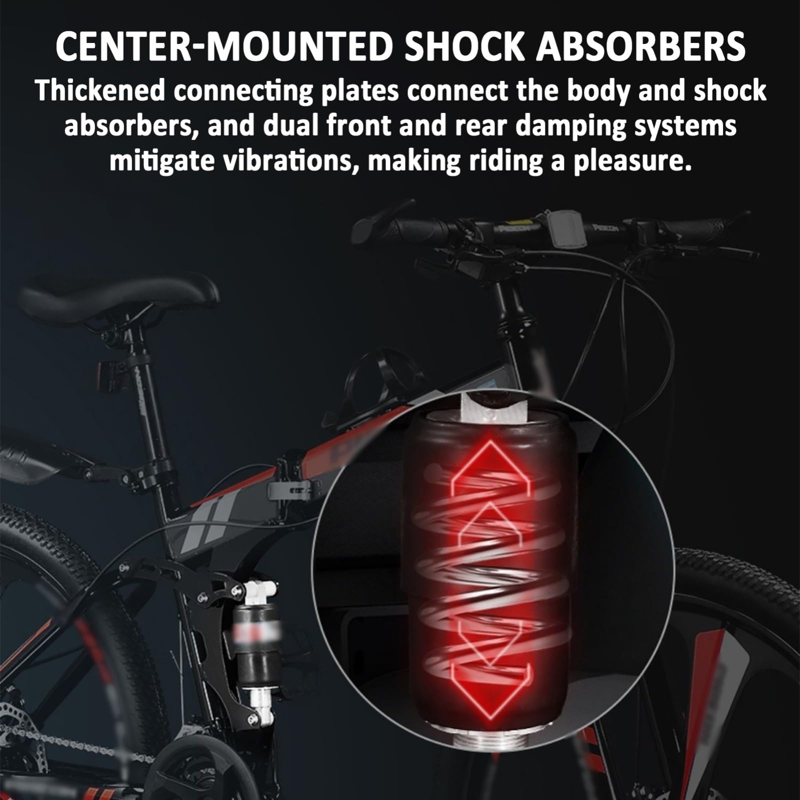 VTT Pliable De 24, 26 Et 27,5 Pouces avec Double Frein À Disque, Roue À Dix Couteaux, 21 Vitesses, Vélo Pliable en Acier Carbone avec Double Suspension pour Hommes Et Femmes