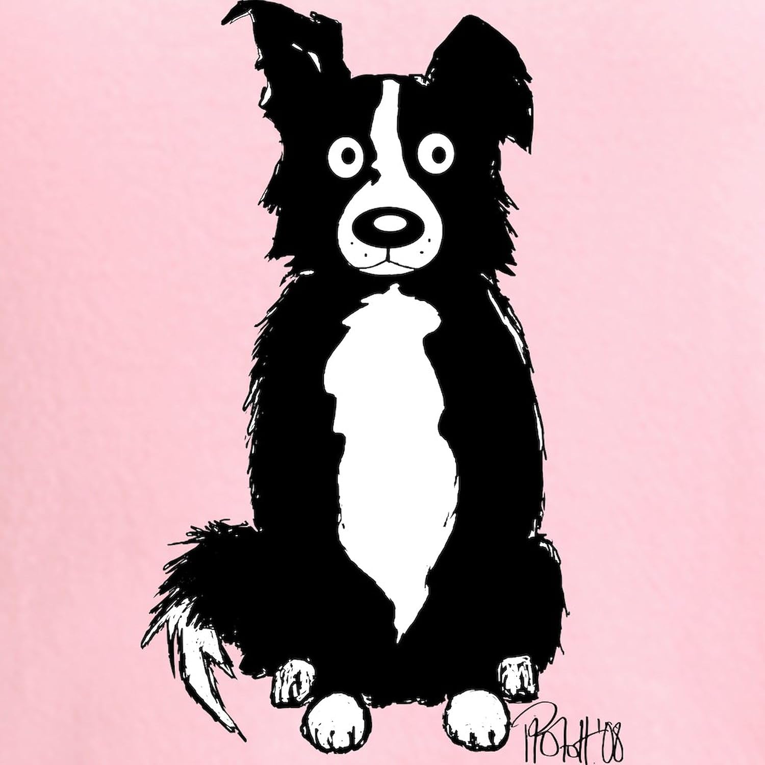 CafePress Caricature Chien T Shirt Women's Nightshirt, Soft Long Pajama Shirt, Cotton PJs/Pyjamas Pink