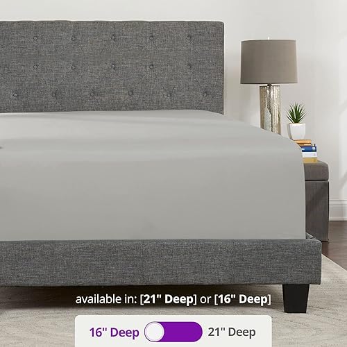 Miniatura 37 de DeaLuxe Kids Twin Deep Pocket Fitted Sheet - White - Microfiber - 16' Deep - Twin Size 39' x 75' - Perfect Fit for 14'-18' Mattresses