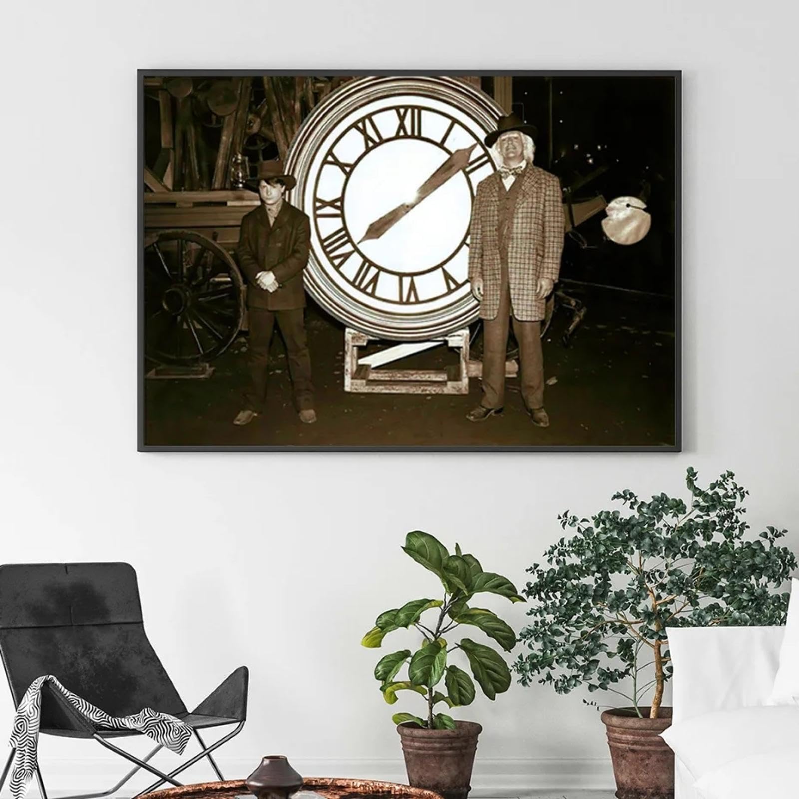 LSYALUCK Quadro su tela Ritorno al futuro Poster di film classici Retro Arte della parete Tela Pittura Stampa Immagini Soggiorno Decorazione della casa 71x107 cm (28x42 pollici) Con-Cornice nera