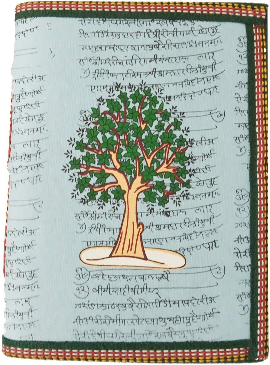 Purpledip Handmade Paper Journal 'Tree Of Life': Vintage Diary Notebook With Thread Closure (12131)