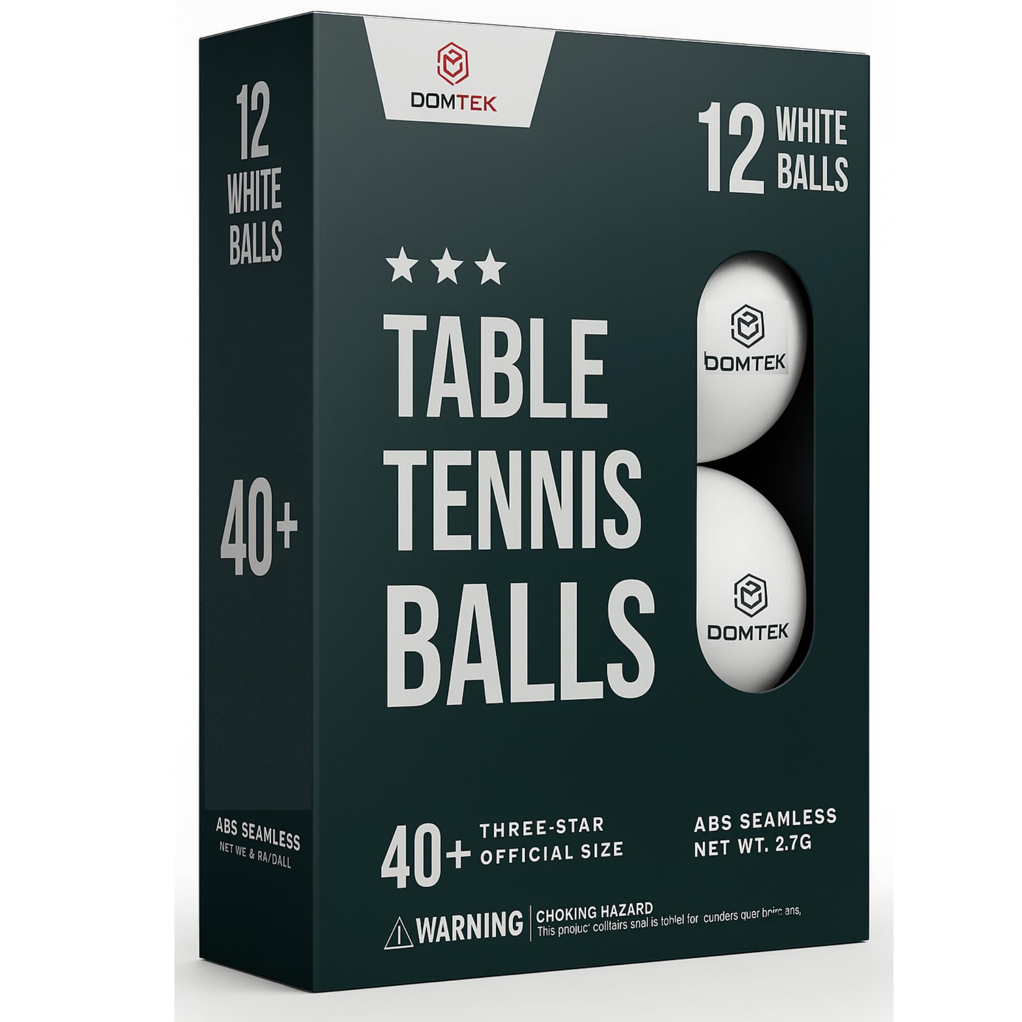 Ping Pong Balls 3 star- 40 + Pro ABS Table Tennis Balls Pack of 12- Ideal for Indoor and Outdoor Table Tennis