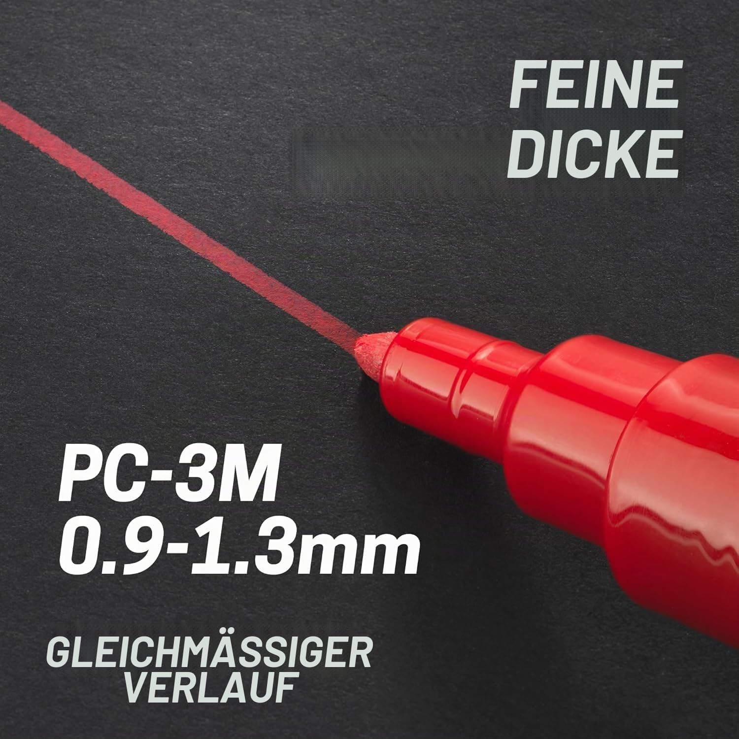 POSCA PC-3M Marker Pen Set, schreibt auf jeder Oberfläche – Glas, Metall, Holz, Kunststoff, Stoff 1 von jeder Farbe – 32 Stifte