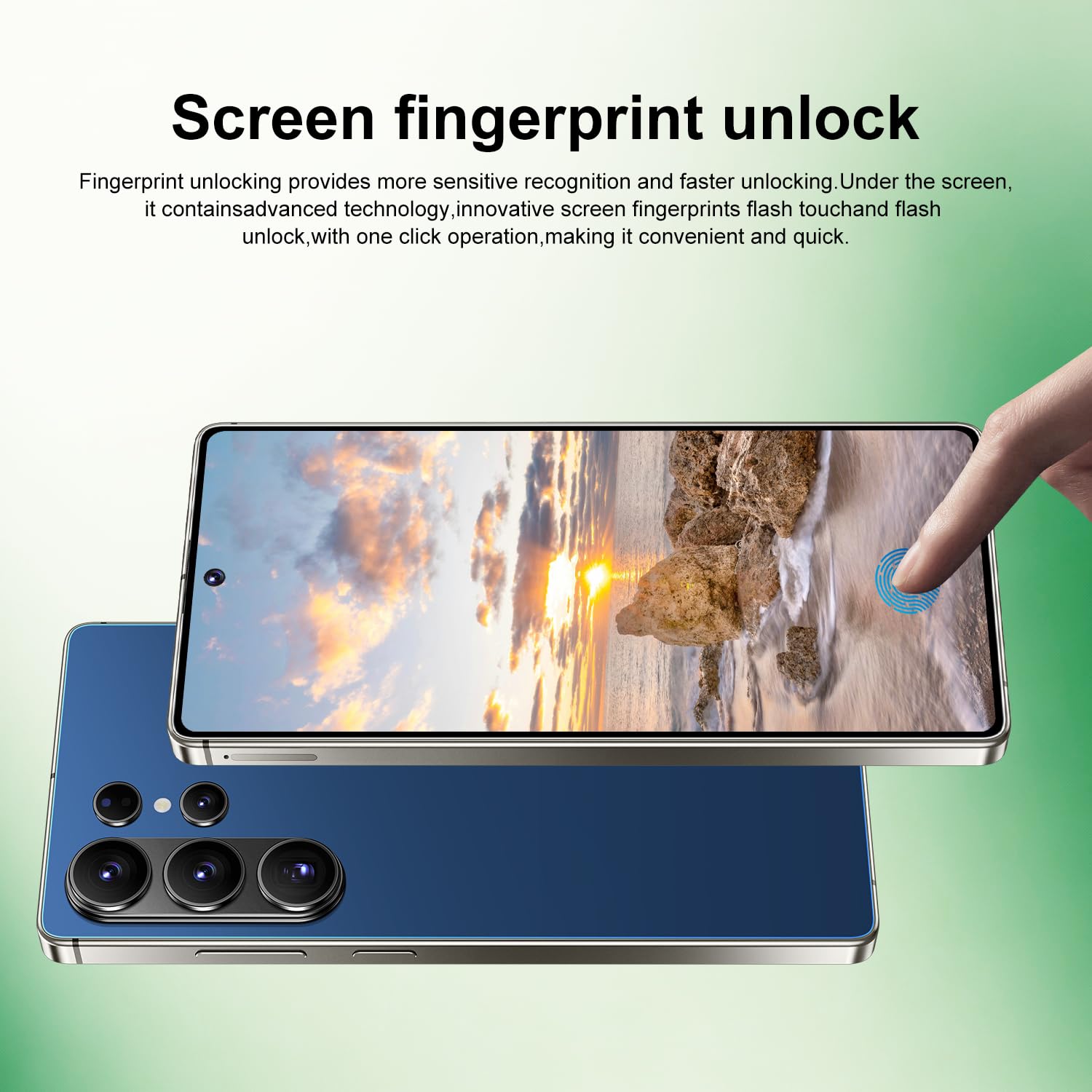 WWT 26 Ultra Unlocked Phone,Android 15 12+512GB Smartphone,Built in Pen The Phone,Cell Phone Battery 7000mAh 6.99" HD Screen,Dual SIM/5G/Face ID/Fingerprint Lock/GPS (Deep Blue, 12+512GB) — view 4
