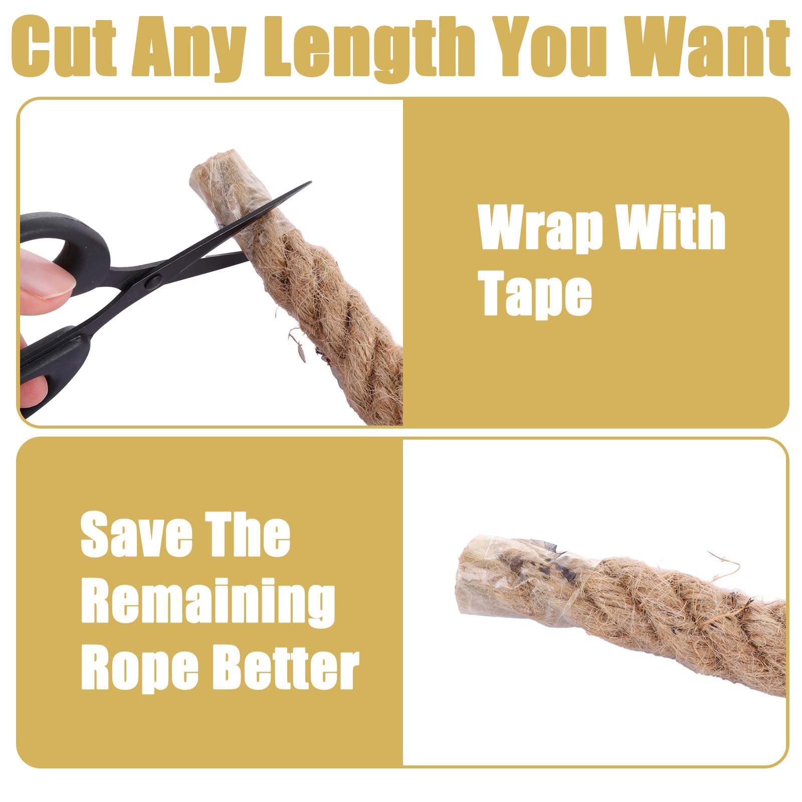 Cuerda de yute natural de 20 mm, cuerda de cáñamo gruesa trenzada de 15 m | Cuerda de yute resistente de 4 hebras para terrazas, jardinería, agrupación, camping, decoración de barcos