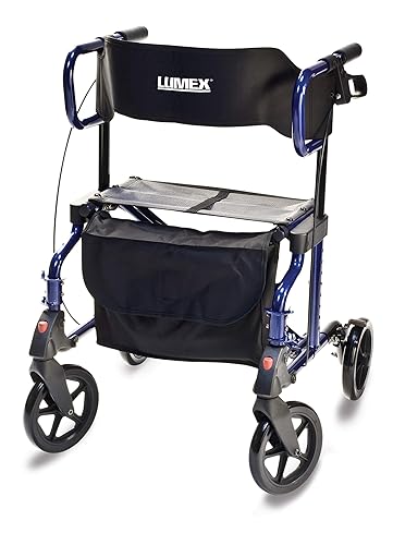 Graham-Field Lumex HybridLX - Silla con ruedas y transporte, color azul majestuoso, LX1000B